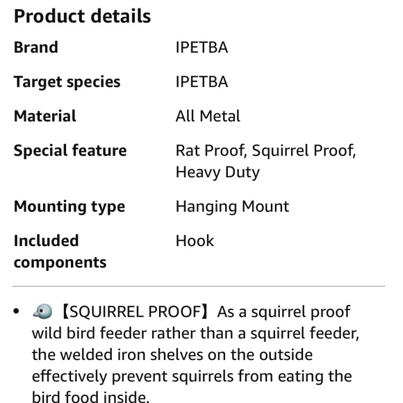 🐦AMAZON metal bird feeder - Picture 6 of 6